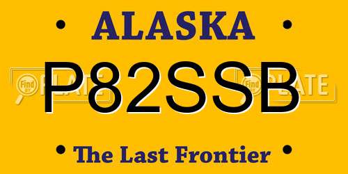 P82SSB Alaska License Plate