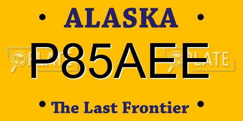 P85AEE Alaska License Plate