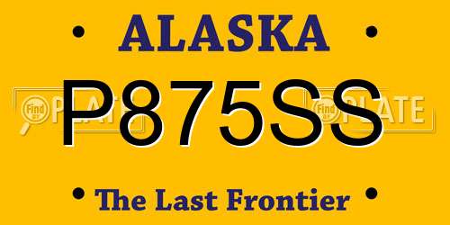 P875SS Alaska License Plate