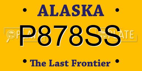 P878SS Alaska License Plate