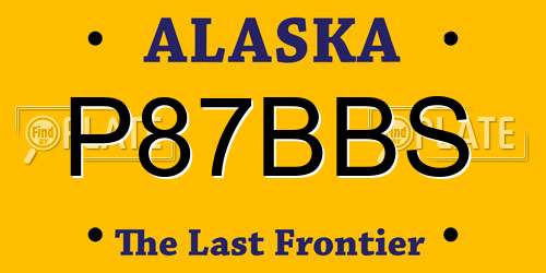 P87BBS Alaska License Plate