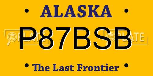 P87BSB Alaska License Plate