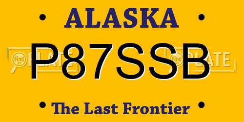 P87SSB Alaska License Plate