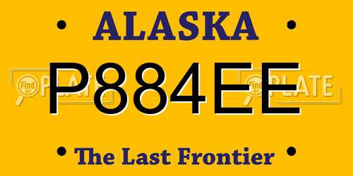 P884EE Alaska License Plate