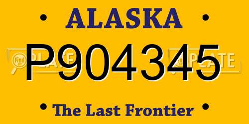 P904345 Alaska License Plate