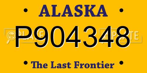 P904348 Alaska License Plate