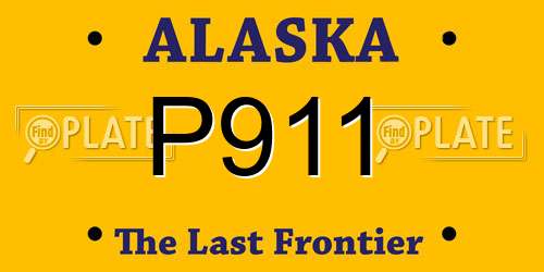 P911 Alaska License Plate