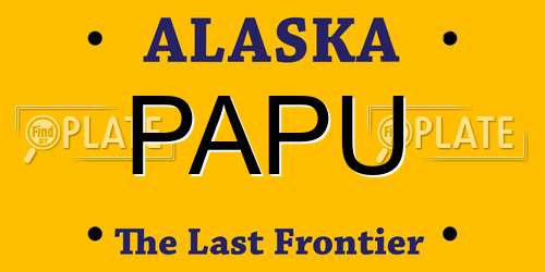 PAPU Alaska License Plate