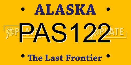 PAS122 Alaska License Plate