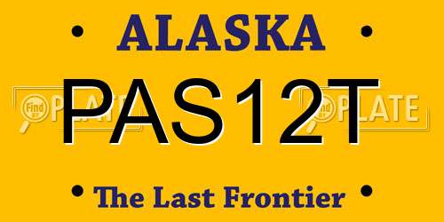 PAS12T Alaska License Plate