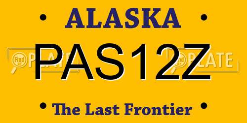 PAS12Z Alaska License Plate