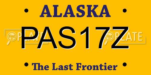 PAS17Z Alaska License Plate