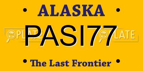 PASI77 Alaska License Plate