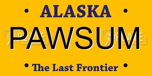 PAWSUM Alaska License Plate