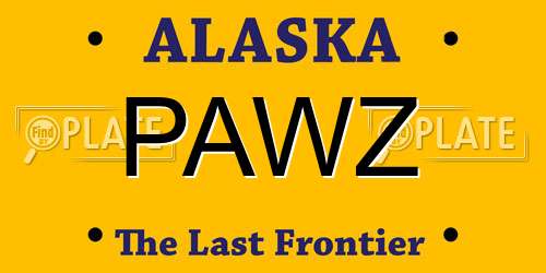 PAWZ Alaska License Plate