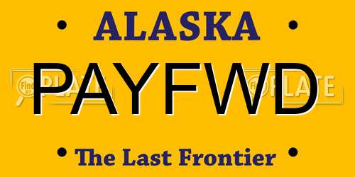 PAYFWD Alaska License Plate