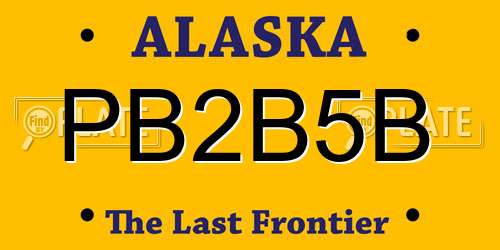 PB2B5B Alaska License Plate