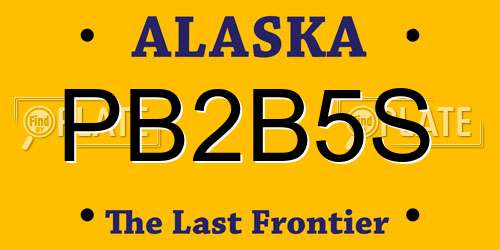 PB2B5S Alaska License Plate