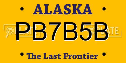 PB7B5B Alaska License Plate