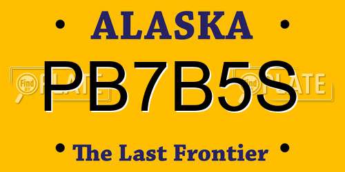 PB7B5S Alaska License Plate