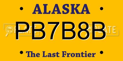 PB7B8B Alaska License Plate