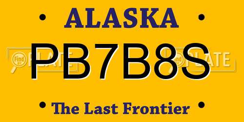 PB7B8S Alaska License Plate