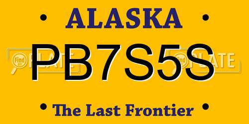 PB7S5S Alaska License Plate