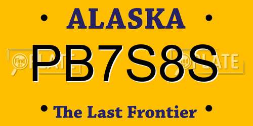 PB7S8S Alaska License Plate