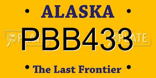PBB433 Alaska License Plate