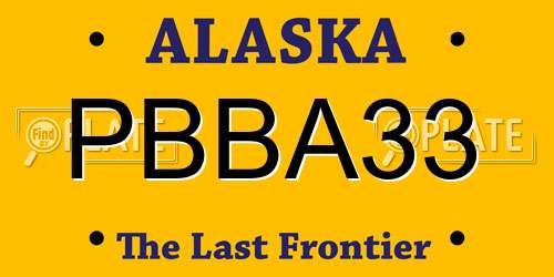 PBBA33 Alaska License Plate