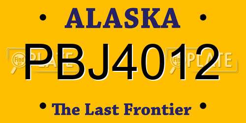 PBJ4012 Alaska License Plate