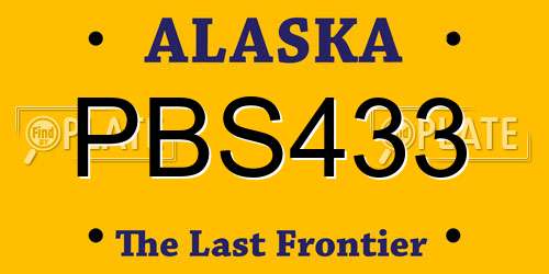PBS433 Alaska License Plate