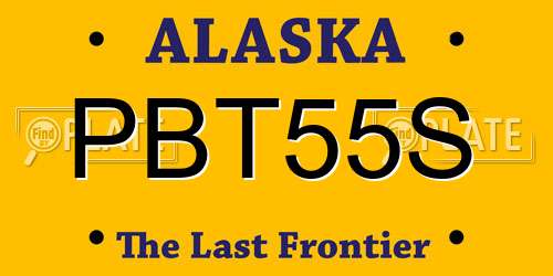 PBT55S Alaska License Plate