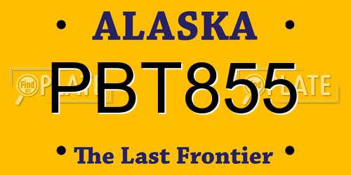 PBT855 Alaska License Plate