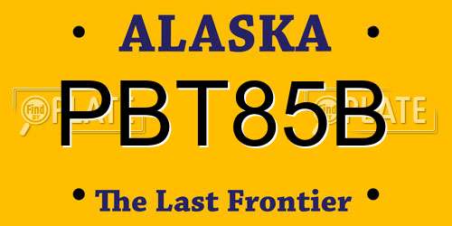 PBT85B Alaska License Plate