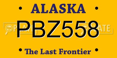 PBZ558 Alaska License Plate