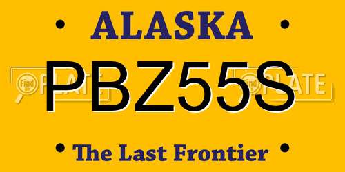 PBZ55S Alaska License Plate