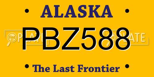 PBZ588 Alaska License Plate