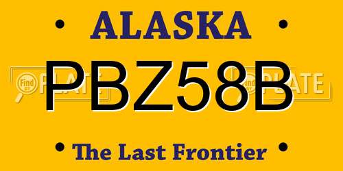 PBZ58B Alaska License Plate