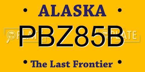 PBZ85B Alaska License Plate