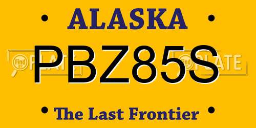PBZ85S Alaska License Plate