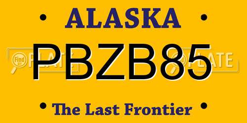 PBZB85 Alaska License Plate
