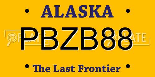 PBZB88 Alaska License Plate