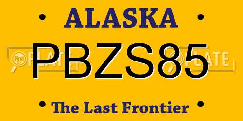 PBZS85 Alaska License Plate