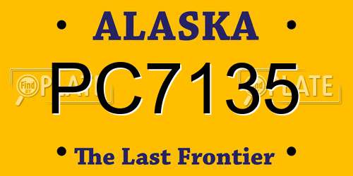 PC7135 Alaska License Plate