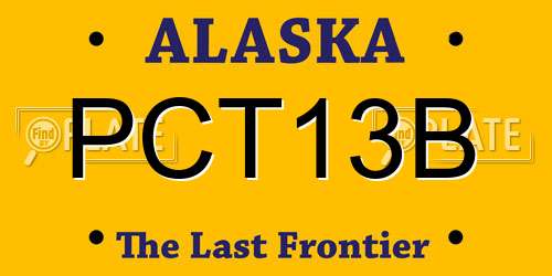 PCT13B Alaska License Plate