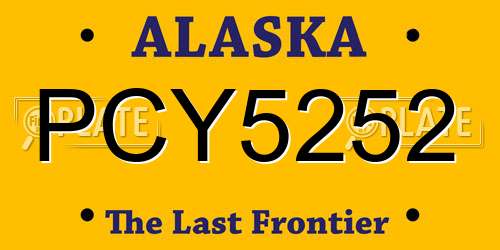 PCY5252 Alaska License Plate