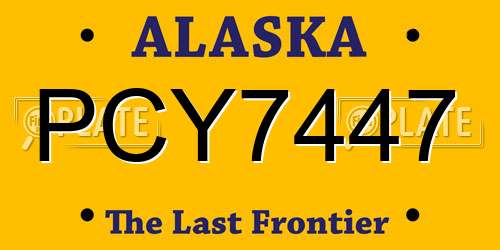 PCY7447 Alaska License Plate