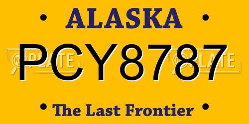 PCY8787 Alaska License Plate