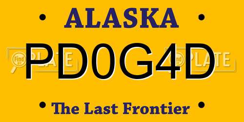 PD0G4D Alaska License Plate